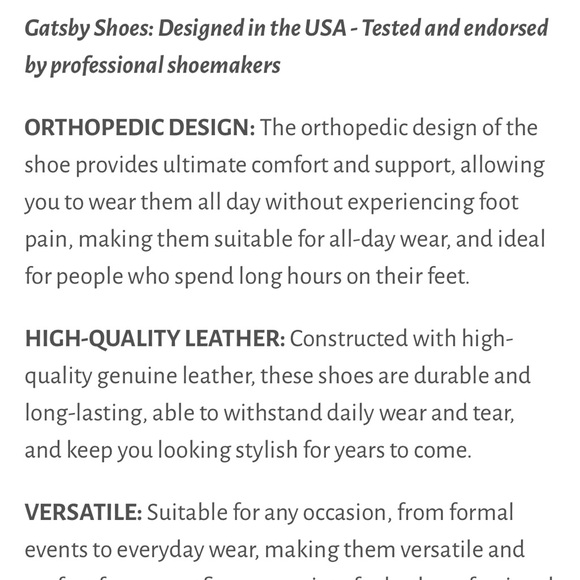 NWOB GATSBY Men’s Oxford Lisse No-Stripe Orthopedic Dress Shoes - Picture 6 of 7